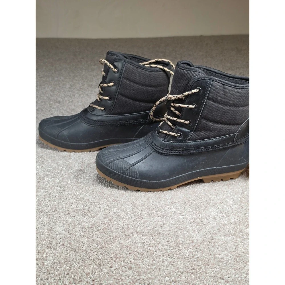 Universal Thread Womens Tiffani Waterproof Duck Boots Black Gum Sole Size 7‎ NWT